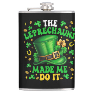 Shamrock Kobolde Haben Mich Dazu Gezwungen St Patr Flachmann