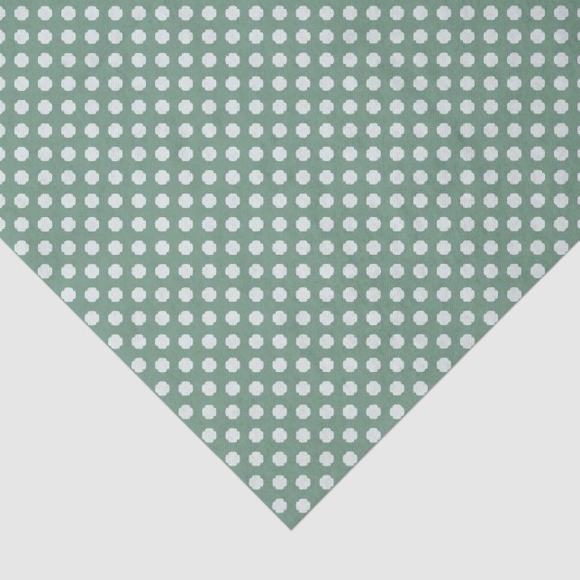 Shamrock Micro Dot (Hellgrün auf Grün) Seidenpapier (Ausschnitt)