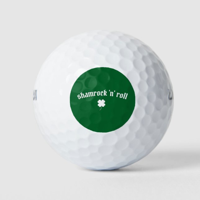Shamrock n roll St Patrick's Day Golfball (Vorderseite)