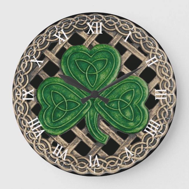 Shamrock noir et horloge de chiffres romains de (Recto)