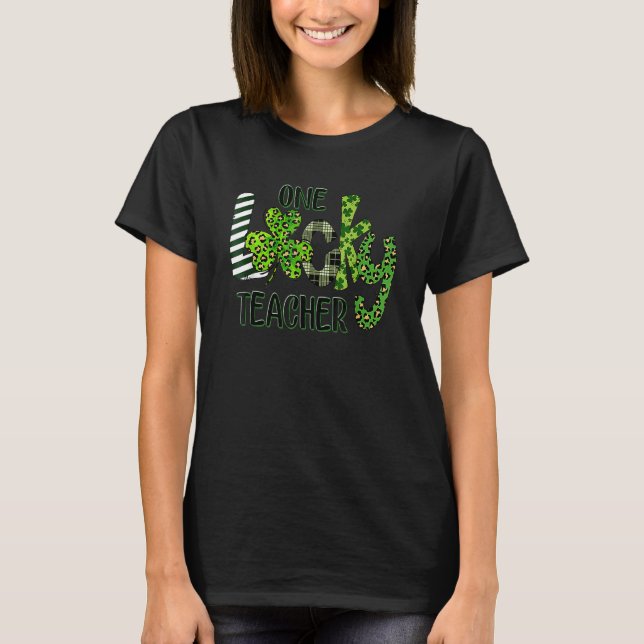 Shamrock One Lucky Teacher St Patrick's Day School T-Shirt (Vorderseite)