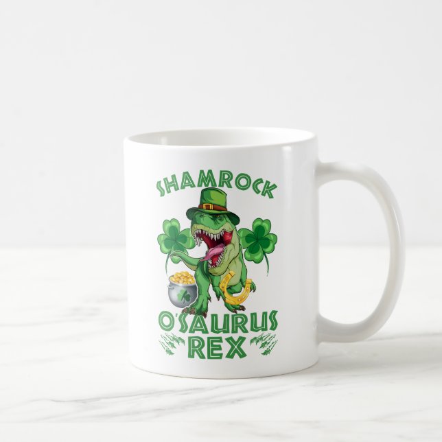 Shamrock O'saurus Rex St. Patrick’s Day Kaffeetasse (Rechts)