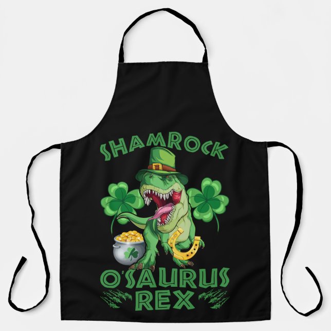 Shamrock O'saurus Rex | St. Patrick's Day Schürze (Vorderseite)