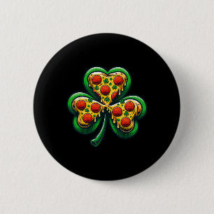 Shamrock Pizza St. Patrick's Day Irisches Fast Foo Button