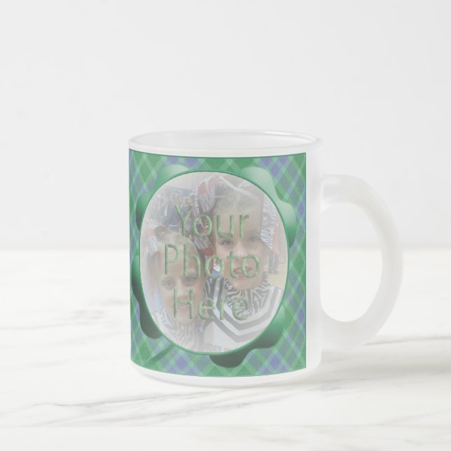 Shamrock Plaid Vert Personnalisable Photo Mug (Droit)