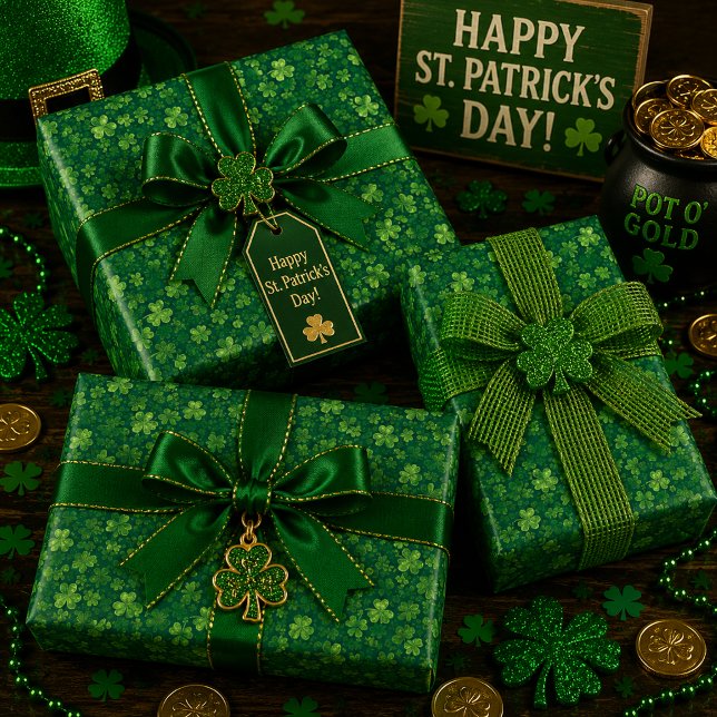 Shamrock-Regen Geschenkpapier Set (Von Creator hochgeladen)