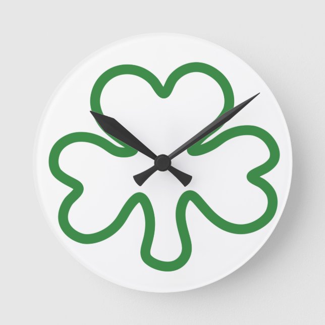 Shamrock Runde Wanduhr (Vorderseite)