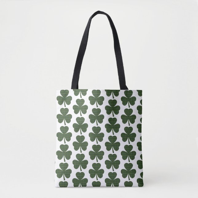 Shamrock Shape Plaid Dark Green Tasche (Vorderseite)