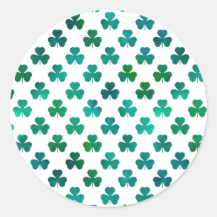Shamrock Smaragdgrün - Klassisch Runder Aufkleber