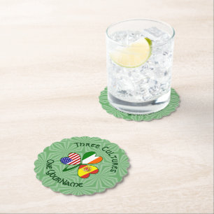 Shamrock Spanien Irland USA-Flaggen Untersetzer