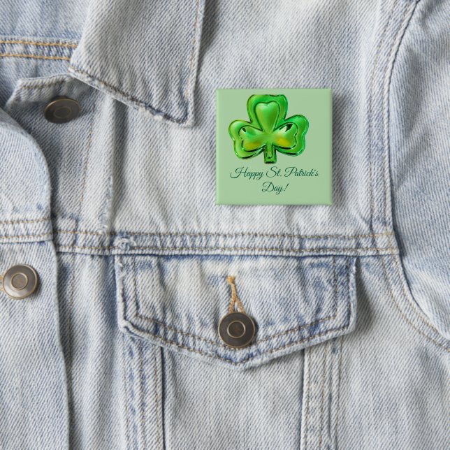 Shamrock St. Patrick's Day Button (Beispiel)