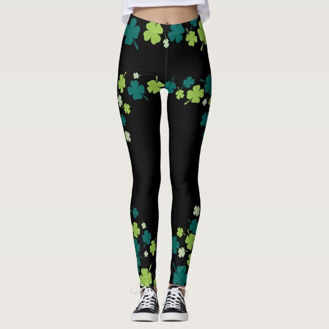 Shamrock St. Patrick's Day Leggings (Devant)