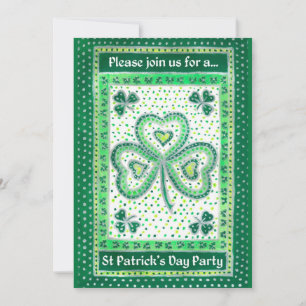 Shamrock St Patrick's Day Party Invitations