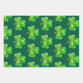 Shamrock St Patrick's Day Wrapping Paper Sheets Geschenkpapier Set