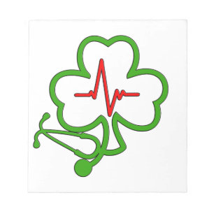 SHAMROCK STETHOSCOPE WITH HEARTBEAT NOTIZBLOCK