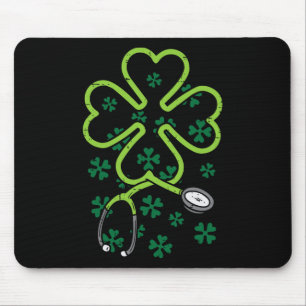 Shamrock-Stethoskop-Operationsschwester St. Patric Mousepad