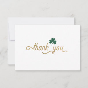 Shamrock vert, Carte de remerciements simple et él