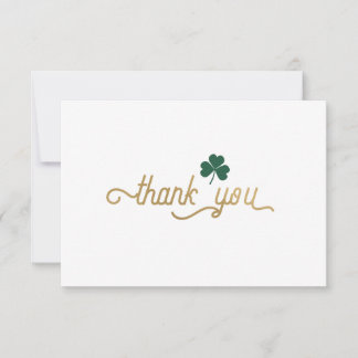 Shamrock vert, Carte de remerciements simple et él