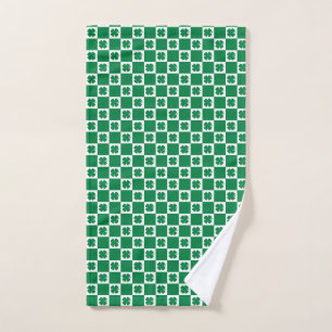 shamrock vert et blanc À damiers Motif Clover