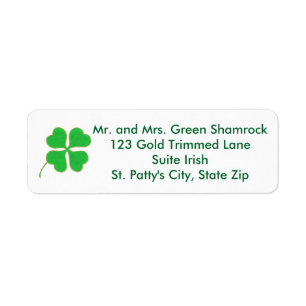 Shamrock vert Gold Dots Étiquettes de adresse de c