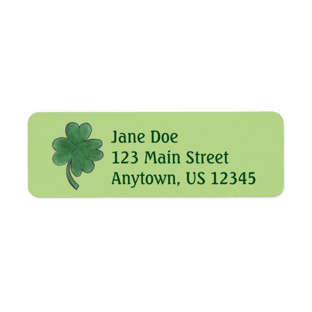 Shamrock vert Quatre feuilles Clover Étiquettes ch (Devant)
