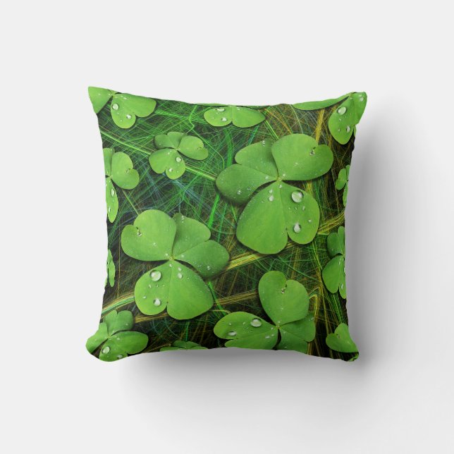 Shamrock vert St Patrick's Day coussin (Recto)