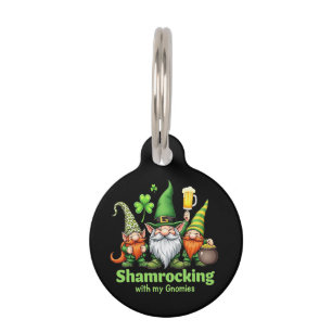 Shamrocken mit meinen Gnomies Lustiges St. Patrick Haustiermarke
