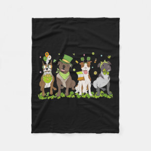 Shamrockin mit Niedlichem Pitbull St Patrick's Day Fleecedecke