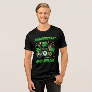 Shamrockin' und Rollin' St. Patrick's Day Band Tri-Blend Shirt