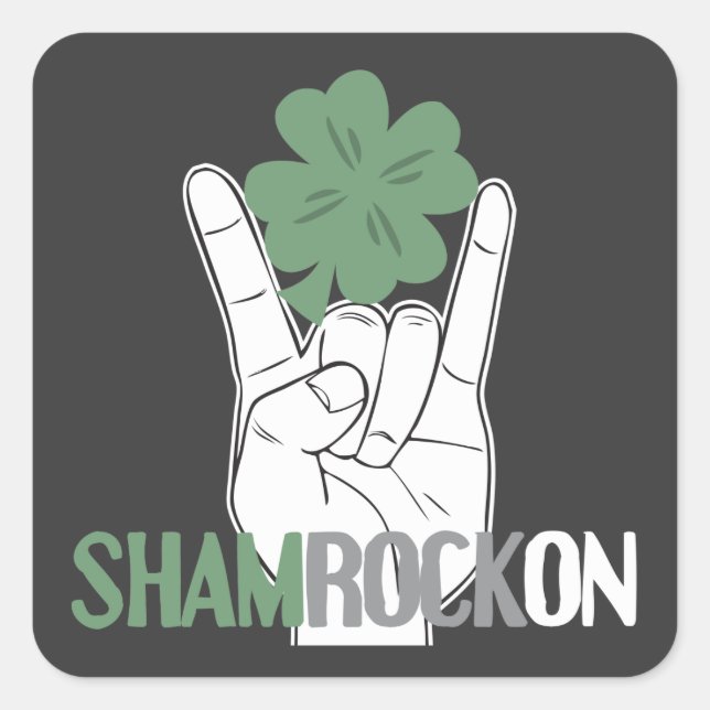 ShamRockOn Quadratischer Aufkleber (Vorderseite)