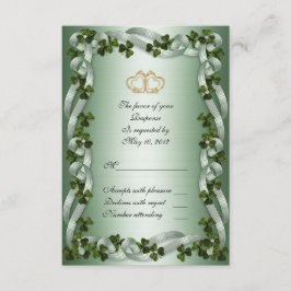 Shamrocks de carte RSVP de mariage irlandais