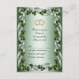 Shamrocks de carte RSVP de mariage irlandais