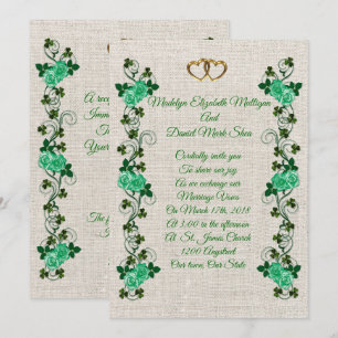 Shamrocks irlandais de faire-part de mariage et