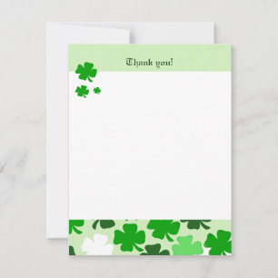 SHAMROCKS St. Patrick's Tag 4x5 Flache Dankeskarte Mitteilungskarte