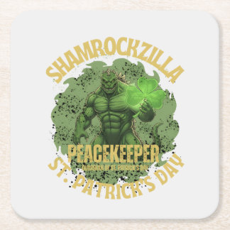 Shamrockzilla Peacekeeper: St. Patrick’s Day Kaiju Rechteckiger Pappuntersetzer