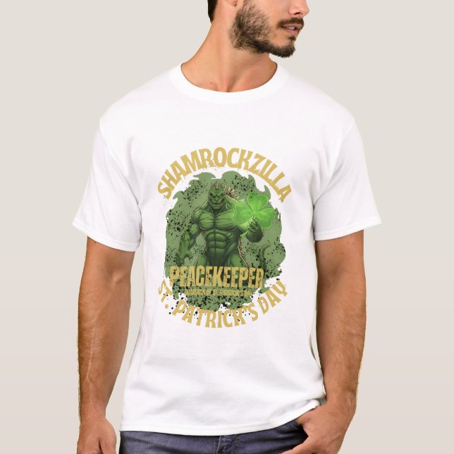 Shamrockzilla Peacekeeper: St. Patrick’s Day Kaiju T-Shirt (Vorderseite)