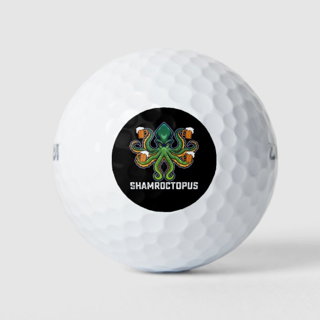 Shamroctopus Octopus Lover St Patrick's Day Golfball (Vorderseite)