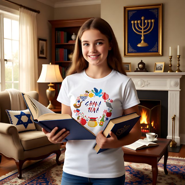 🍯 🍎 🐟 Shana Tova! Frohes neues Jahr1 T-Shirt (🍯 🍎🐟 Shana Tova! Happy New Year T-Shirt)