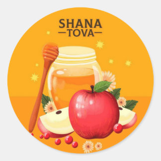Shana Tova - Glückliche jüdische Weihnachtskarte Runder Aufkleber