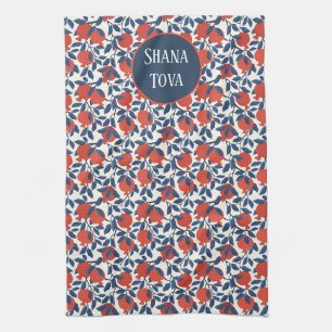 Shana Tova Granatapfel Botanisches Design Elegan Geschirrtuch