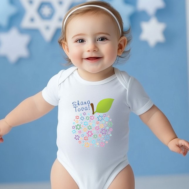 🍯 🍎 🐟 Shana Tova! Happy New Year Baby Strampler (🍯 🍎🐟 Shana Tova! Happy New Year Baby Bodysuit)
