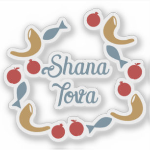 Shana Tova-Kranz Aufkleber