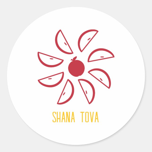 Shana Tova mit Äpfeln Runder Aufkleber (Vorderseite)