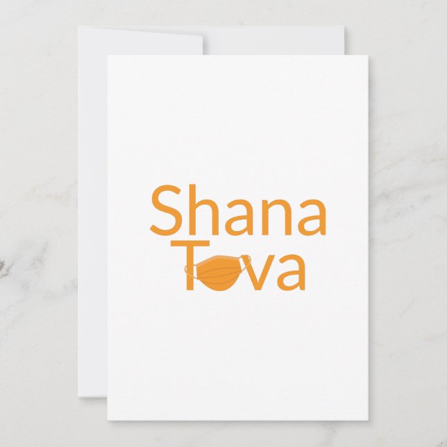 Shana Tova mit Gesichtsmaske Feiertagskarte (Vorderseite)