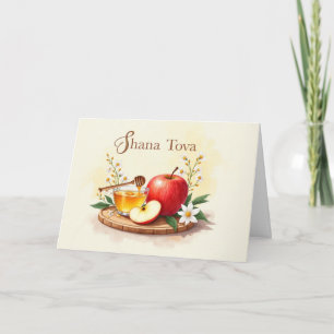 Shana Tova Rosh Hashanah Apple und Honey Blume Karte