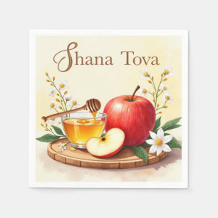 Shana Tova Rosh Hashanah Apple und Honey Blume Serviette