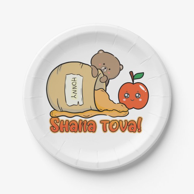 Shana tova Rosh Hashanah Party Dekoration Pappteller (Vorderseite)