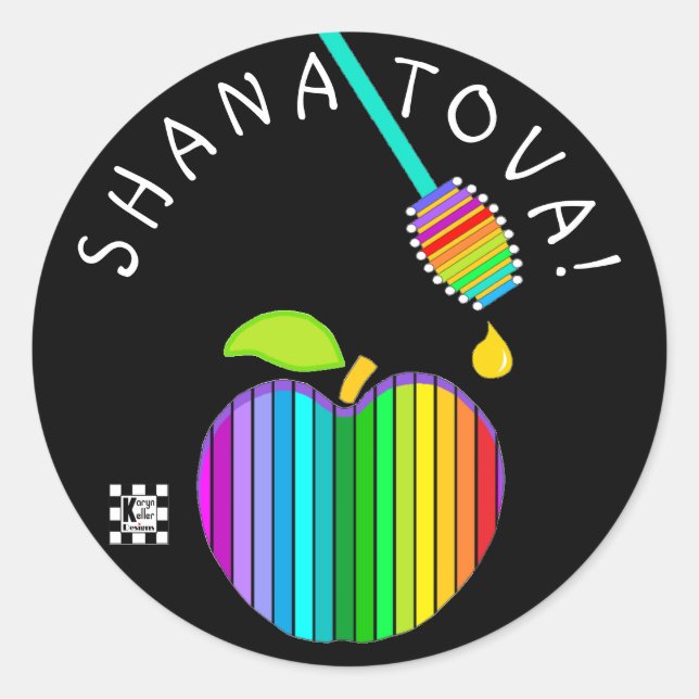 Shana Tova Umschlag Aufklebers Runder Aufkleber (Vorderseite)