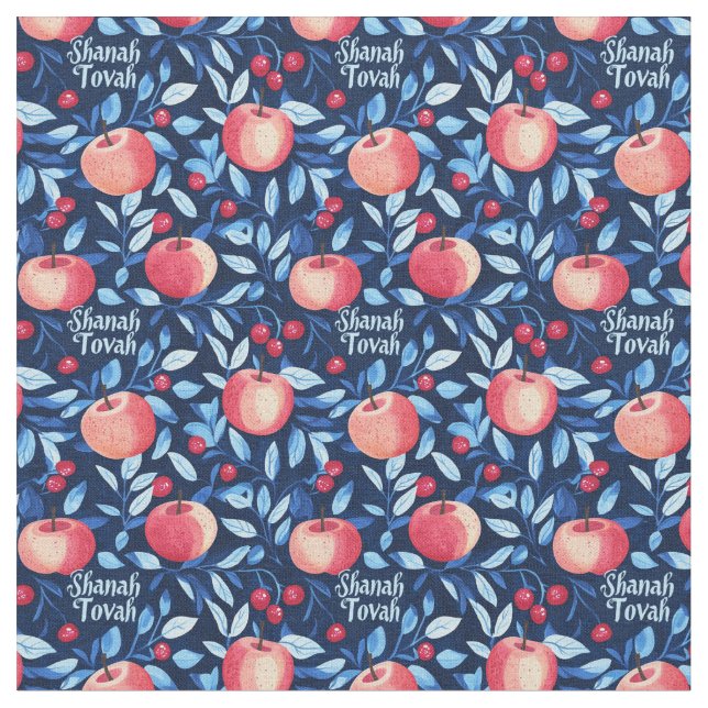 Shanah Tovah mit Äpfeln Stoff (Nahaufnahme)