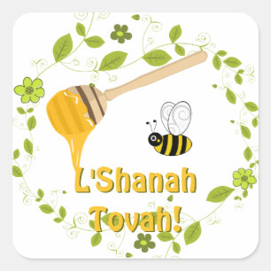 Shanah Tovah Rosh Hashanah Judenneues Jahr Quadratischer Aufkleber